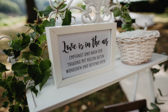 Hochzeit auf dem Weingut Nägelsförst bei Baden-Baden fotografiert von Lisa Un Andi Photography. Braut im Brautkleid von der Bridalboutique Baden-Baden. Freie Trauung mit Blick über die Weinreben.